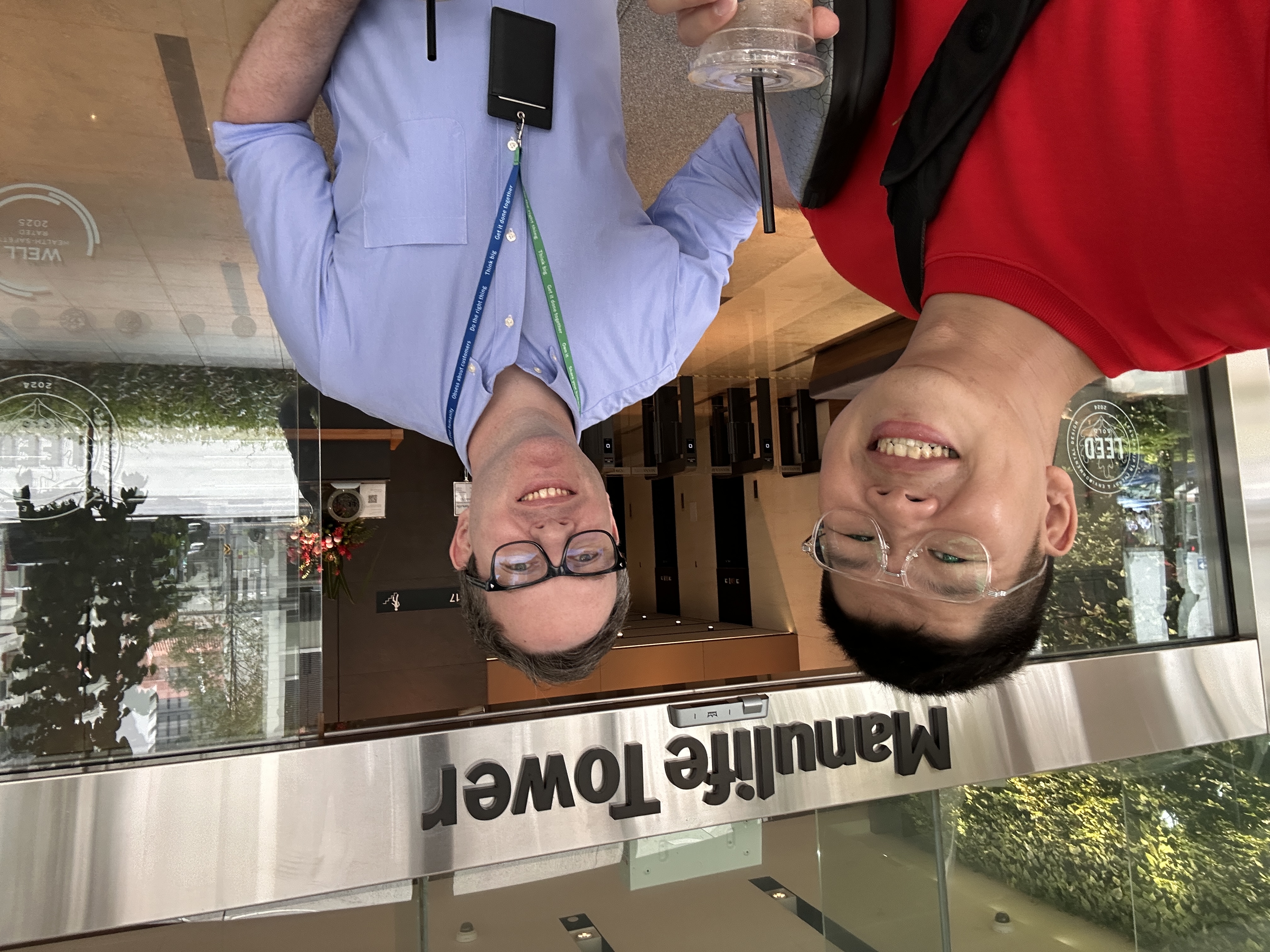 Brent meeting financial advisory client at Manulife Tower Singapore